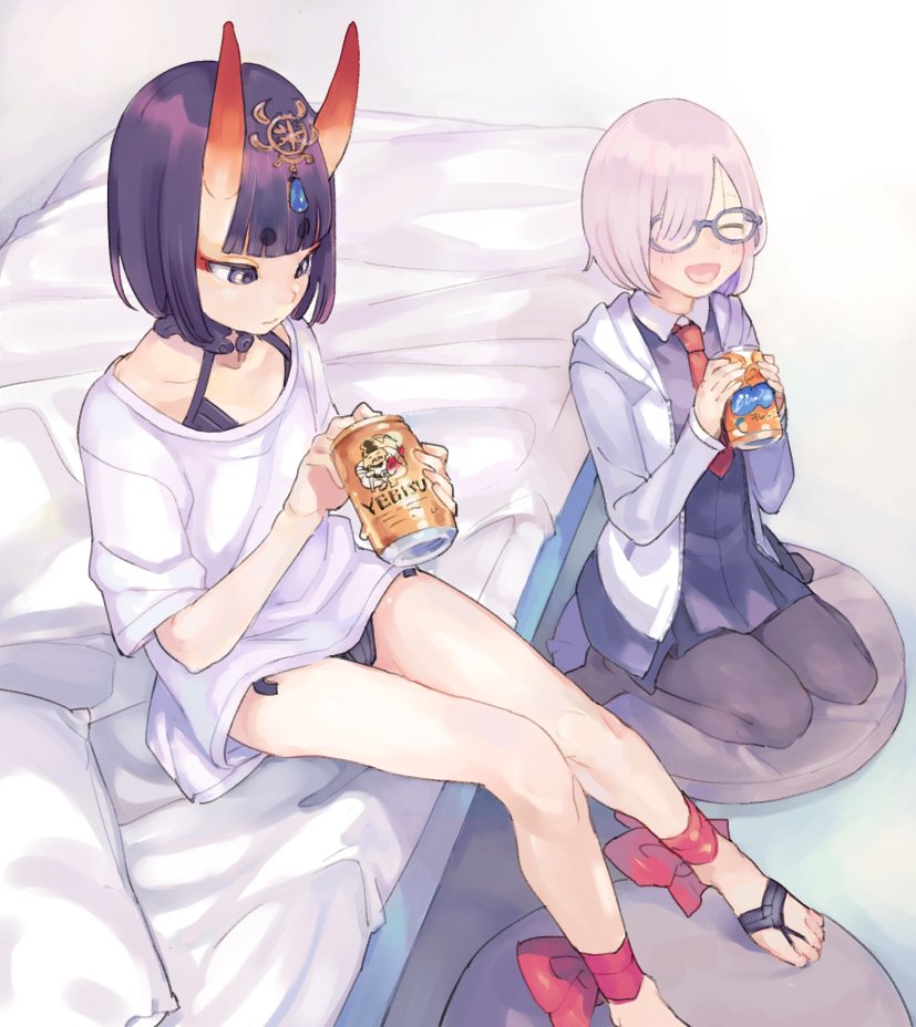 mash kyrielight and shuten douji (fate and 1 more) drawn by urayamashiro_(artist)