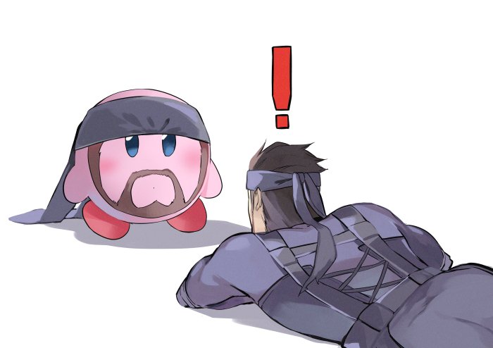 kirby and solid snake (kirby and 4 more) drawn by oboro_keisuke