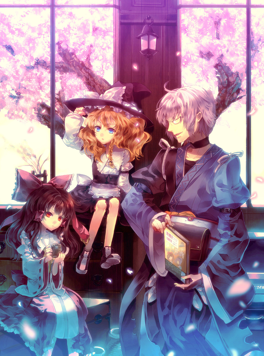 Hakurei Reimu Kirisame Marisa And Morichika Rinnosuke Touhou And 1 More Drawn By Sunakumo Danbooru