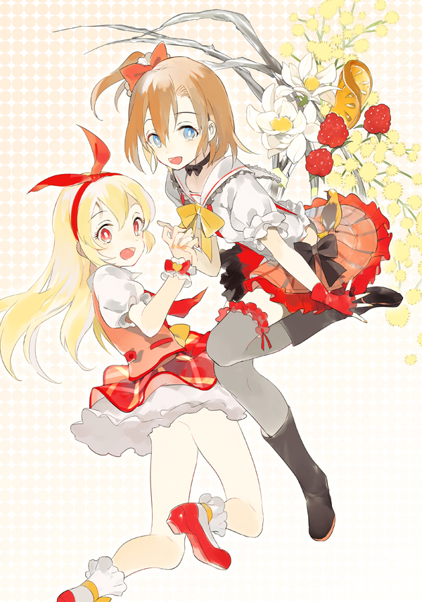 kosaka honoka and hoshimiya ichigo (love live! and 3 more) drawn by lowe_(slow)