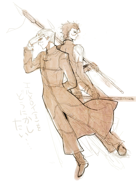 diarmuid ua duibhne and kayneth el-melloi archibald (fate and 1 more) drawn by mooche