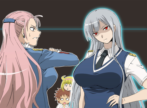 selvaria bles, juliana eberhardt, cosette coalhearth, and avan hardins (senjou no valkyria and 1 more) drawn by taguchi_kenji_(omaep)