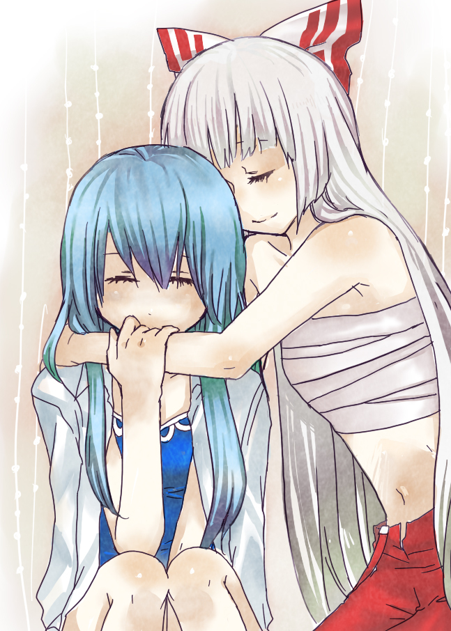 fujiwara no mokou and kamishirasawa keine (touhou) drawn by mif