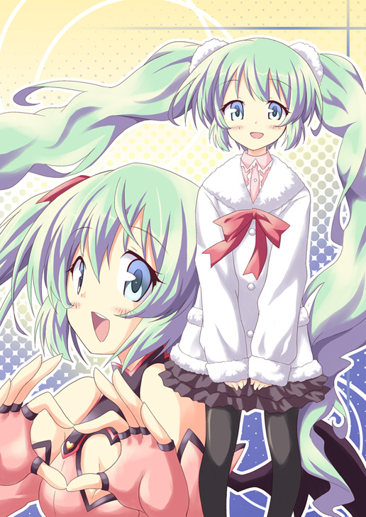 hatsune miku (vocaloid and 1 more) drawn by dekosuke