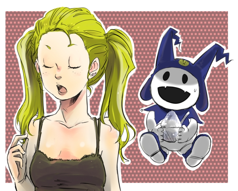 jack frost and ayase yuka (persona and 1 more) drawn by nagio_(nagi0)