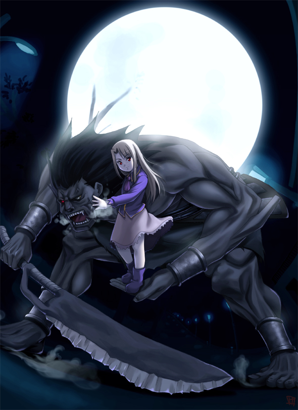 illyasviel von einzbern and heracles (fate and 1 more) drawn by taru_neko