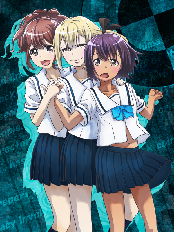 senomiya akiho, koujiro frau, and daitoku junna (robotics;notes) drawn by peppe