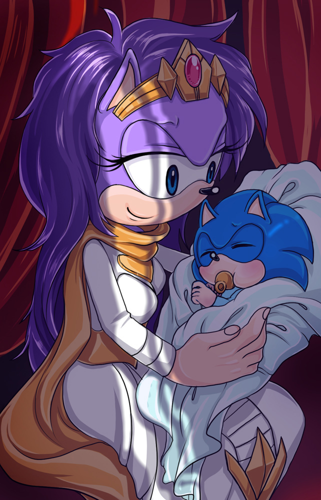 sonic the hedgehog and queen aleena hedgehog (sonic and 1 more) drawn by junkmix_(c2ndy2c1d)
