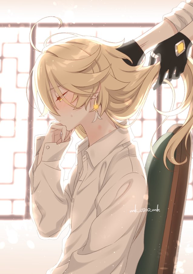 aether and zhongli (genshin impact) drawn by ar_(rikuesuto)