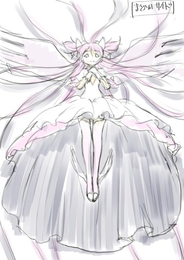 kaname madoka and ultimate madoka (mahou shoujo madoka magica) drawn by taniguchi_jun'ichirou