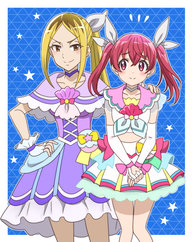 cure summer, cure coral, fairouz ai, hanamori yumiri, sakuragi kana, and 1 more (precure and 2 more) drawn by onomekaman
