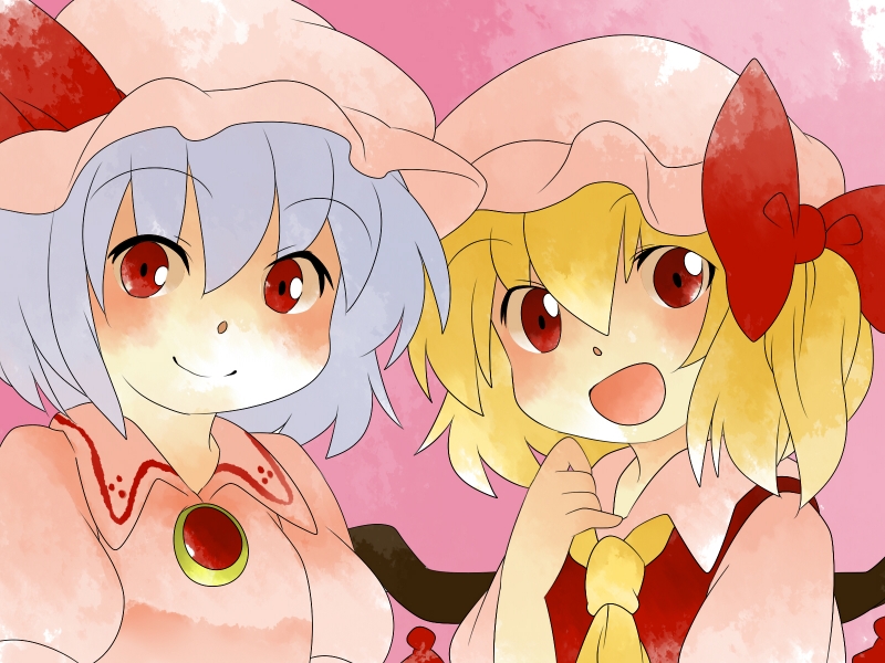 remilia scarlet and flandre scarlet (touhou) drawn by hammer_(sunset_beach)