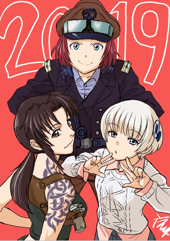 revy, meteora osterreich, and ermina shaumaher (black lagoon and 2 more) drawn by hiroe_rei