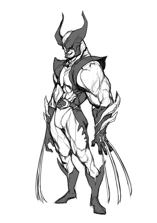 wolverine (marvel and 1 more) drawn by golimao