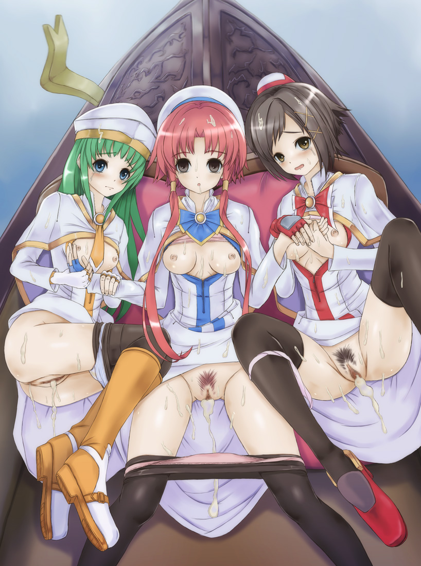 mizunashi akari, alice carroll, and aika granzchesta (aria) drawn by nora-uni