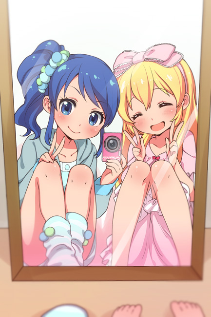 hoshimiya ichigo and kiriya aoi (aikatsu!) drawn by kanya_pyi