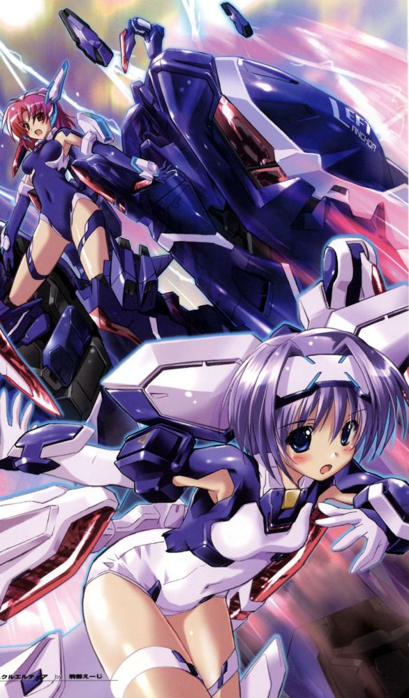 exelica and crueltear (trigger heart exelica) drawn by komatsu_eiji
