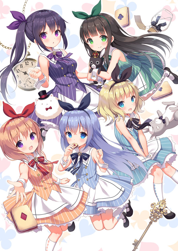 kafuu chino, hoto cocoa, kirima syaro, tippy, tedeza rize, and 3 more (gochuumon wa usagi desu ka?) drawn by chitosezaka_suzu