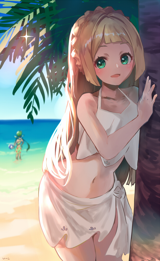 lillie and mallow (pokemon and 1 more) drawn by e-co