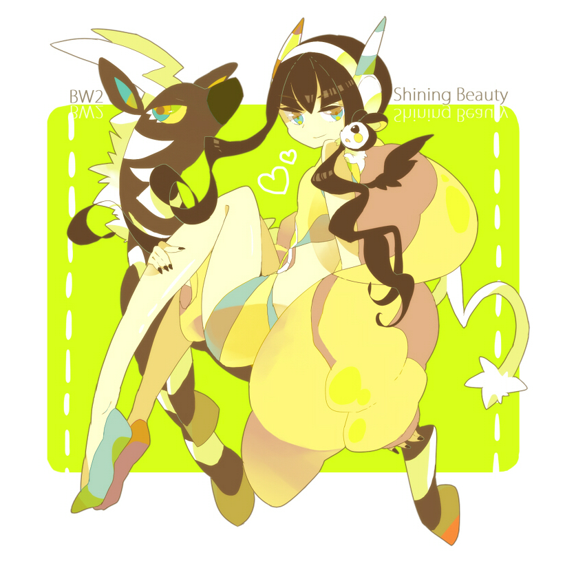 elesa, emolga, and zebstrika (pokemon and 1 more) drawn by auko