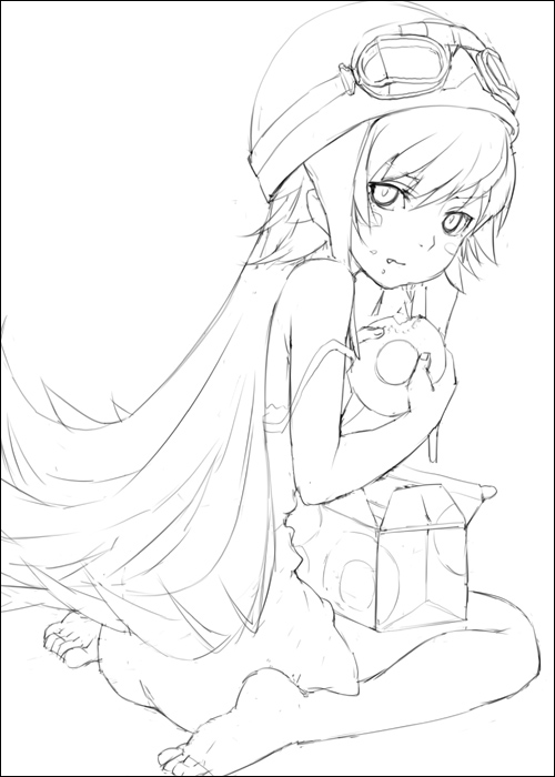 oshino shinobu (monogatari and 1 more) drawn by mizuki_makoto