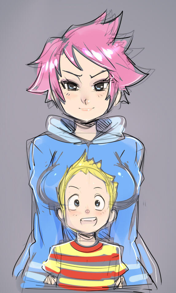 lucas and kumatora (mother and 1 more) drawn by maniacpaint