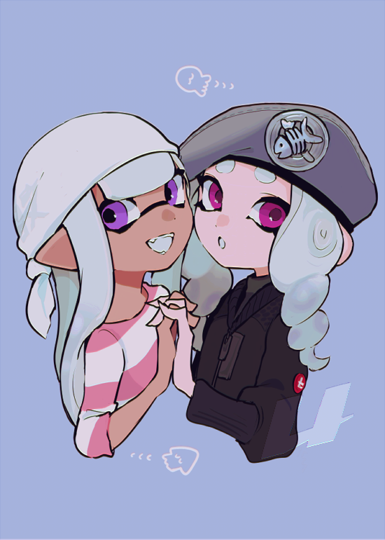 inkling player character, inkling girl, octoling player character, and octoling girl (splatoon) drawn by imaikuy0