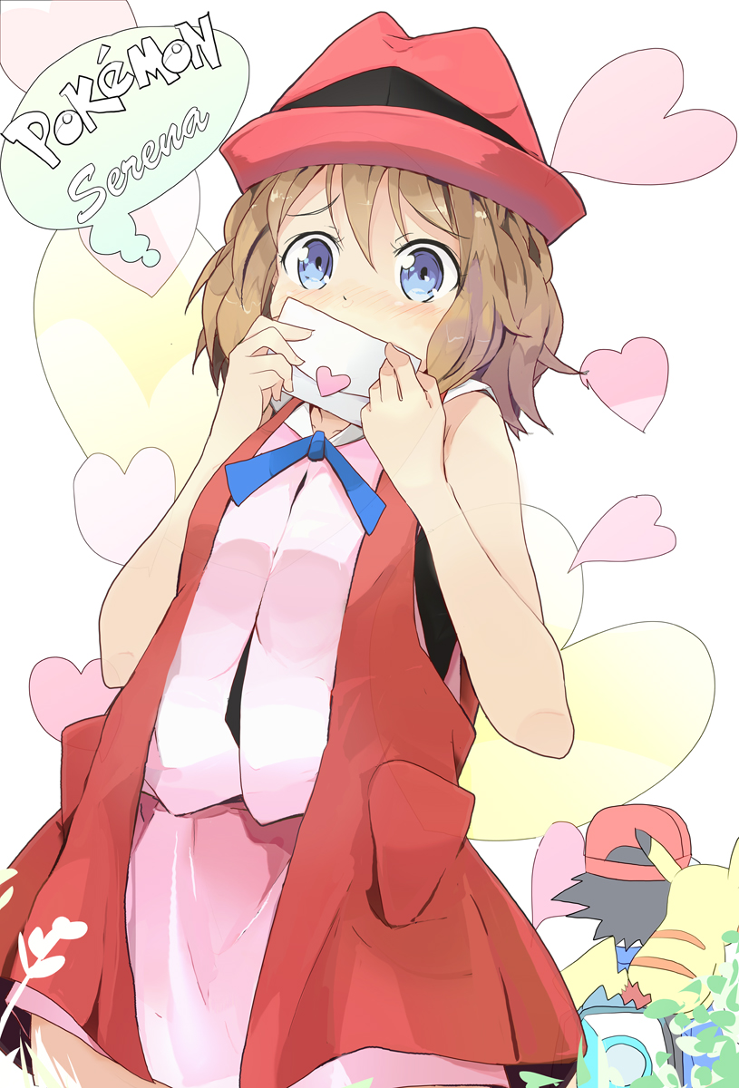 pikachu, ash ketchum, and serena (pokemon) drawn by rakkogawa_rinro