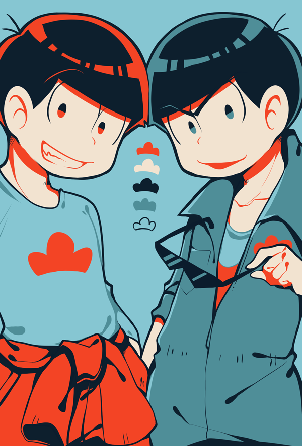 matsuno osomatsu and matsuno karamatsu (osomatsu and 1 more) drawn by giri_(umetororo)