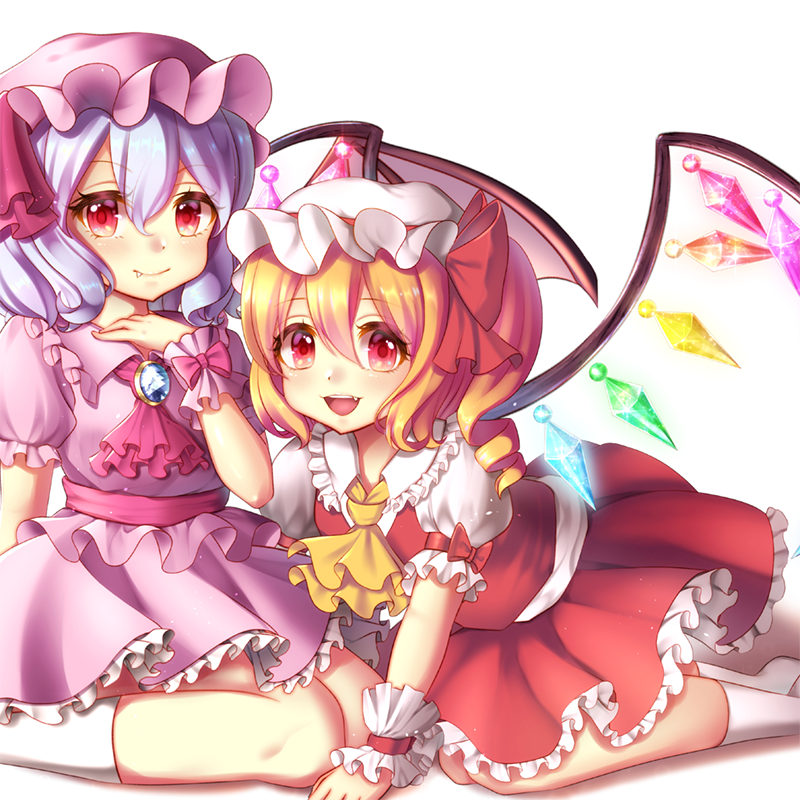 remilia scarlet and flandre scarlet (touhou) drawn by momoyama_riyo