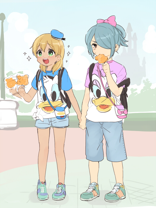kazemaru ichirouta, donald duck, miyasaka ryou, and daisy duck (inazuma eleven and 3 more) drawn by tomo_(sjim)