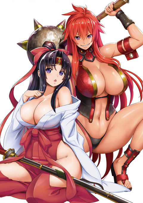 tomoe and risty (queen's blade and 1 more) drawn by oosaki_shin'ya