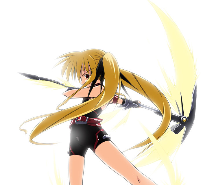 fate testarossa and bardiche (lyrical nanoha and 2 more) drawn by izuno_kenta