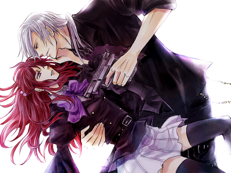 ushiromiya ange and amakusa juuza (umineko no naku koro ni) drawn by kaoru
