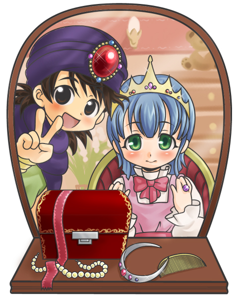 hero and flora (dragon quest and 1 more) drawn by demerin