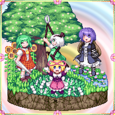 konpaku youmu, kazami yuuka, hijiri byakuren, and medicine melancholy (touhou) drawn by kisasage_kouta