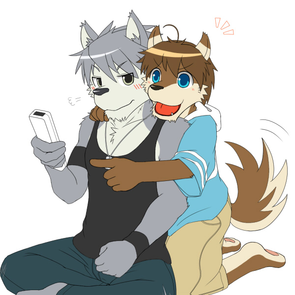 kouya aotsuki and shun kodori (morenatsu) drawn by satake_(2f)