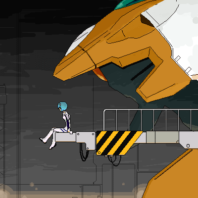 ayanami rei and eva 00 (neon genesis evangelion) drawn by gen_(susono01)
