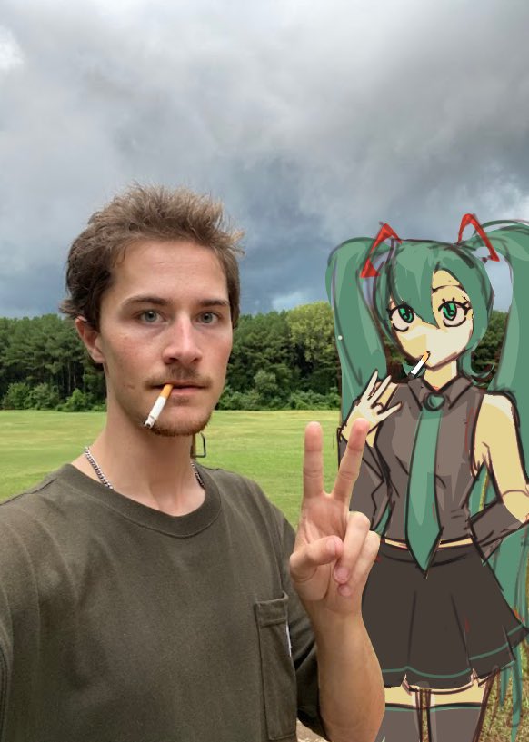 hatsune miku and jacob jones (vocaloid and 2 more) drawn by mio_mama