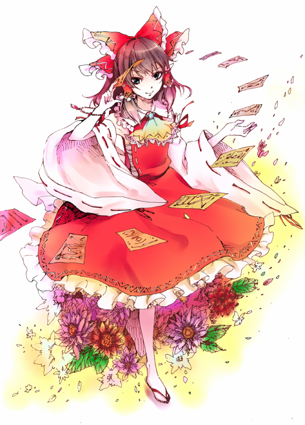hakurei reimu (touhou) drawn by doko_tetora and fujiyama