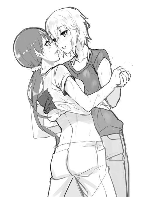 nitta minami and anastasia (idolmaster and 1 more) drawn by deras