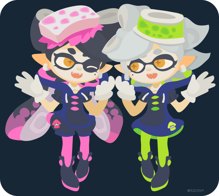 callie and marie (splatoon and 1 more) drawn by rizu_(rizunm)