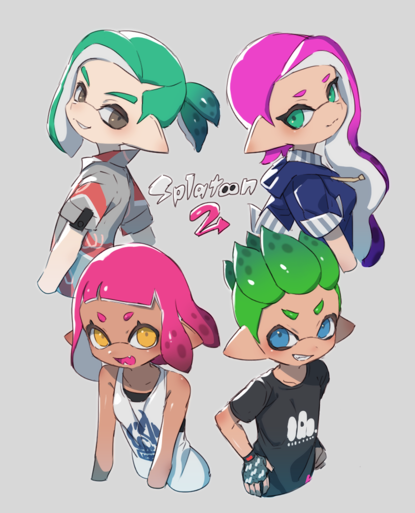 inkling player character, inkling girl, and inkling boy (splatoon and 1 more) drawn by yu-ri_(arium047)