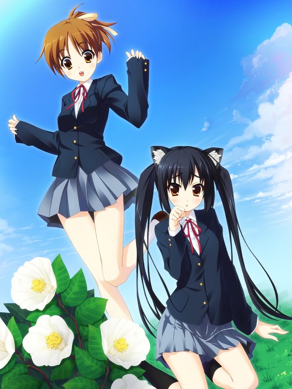 nakano azusa and hirasawa ui (k-on!) drawn by hinata_nao