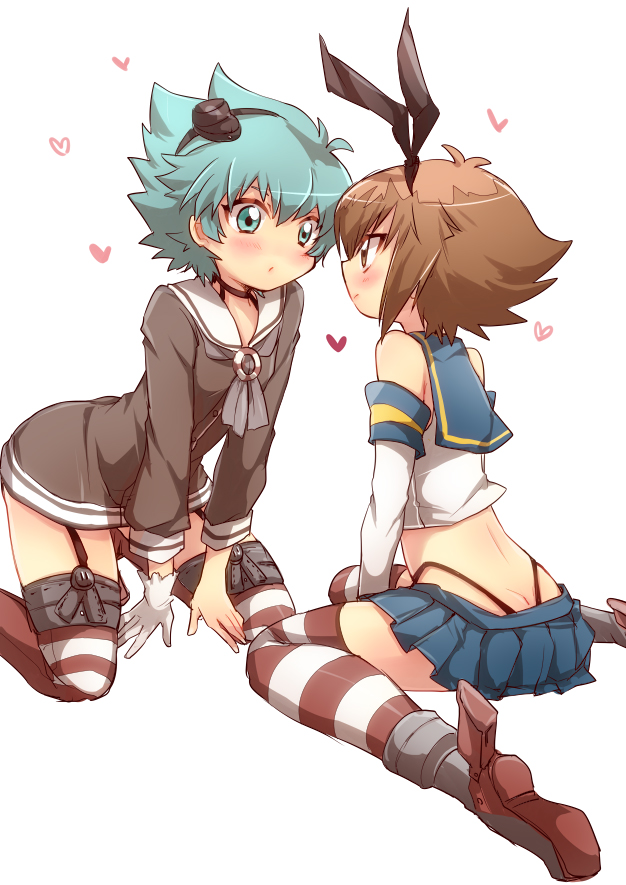 shimakaze, amatsukaze, yuki judai, and johan andersen (kantai collection and 2 more) drawn by tobi_(one)