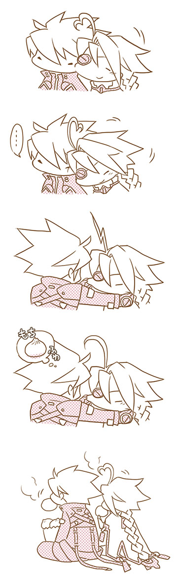 ragna the bloodedge and nu-13 (blazblue) drawn by hesocha