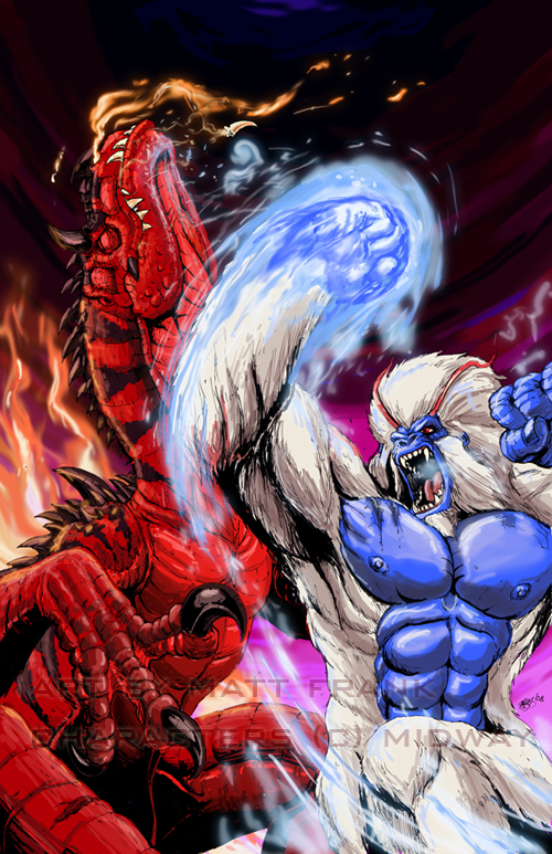 blizzard and diablo (primal rage) drawn by matt_frank
