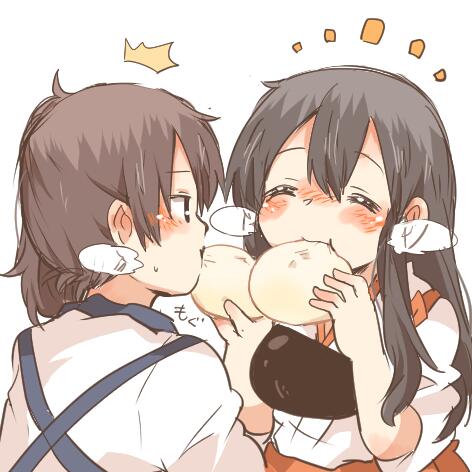 kaga and akagi (kantai collection) drawn by rebecca_(keinelove)
