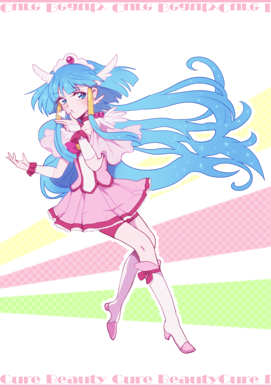 aoki reika, cure beauty, and cure happy (precure and 1 more) drawn by hyt178