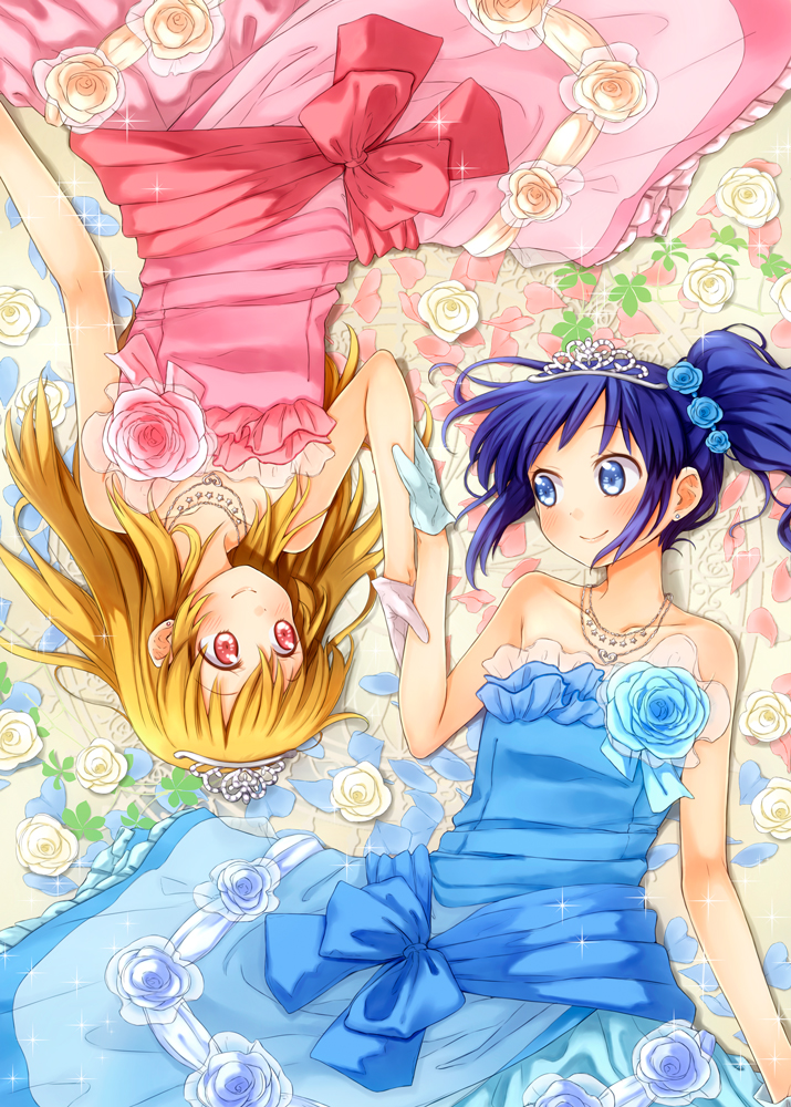 hoshimiya ichigo and kiriya aoi (aikatsu!) drawn by chika_(orange_pop)